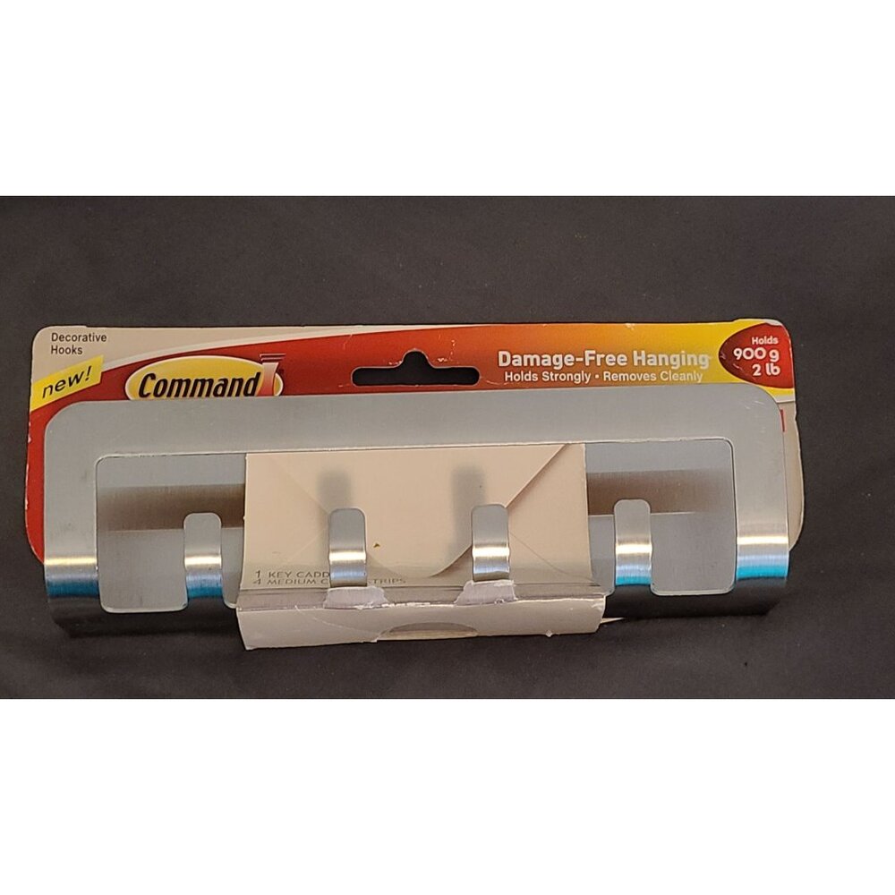 Command 2lb 4 Prongs Utility Hooks Damage Free Wall Hanger NEW